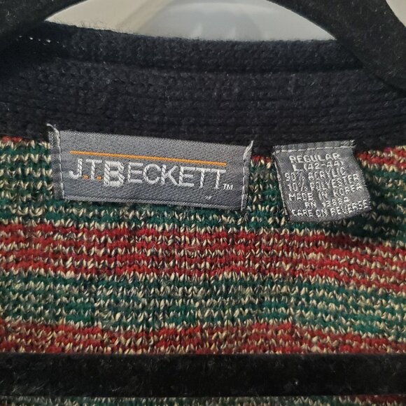 Vintage JT Beckett Wool Blend Knit Cardigan Sweater- Men's Size Large - Picture 2 of 7